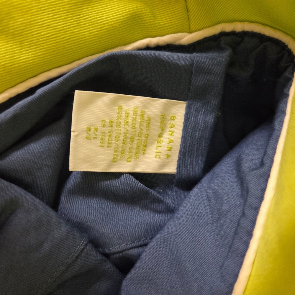 Banana Republic Lime Green Zipper Detail Cotton Bucket Hat Size M/L Chartreuse - Picture 4 of 4